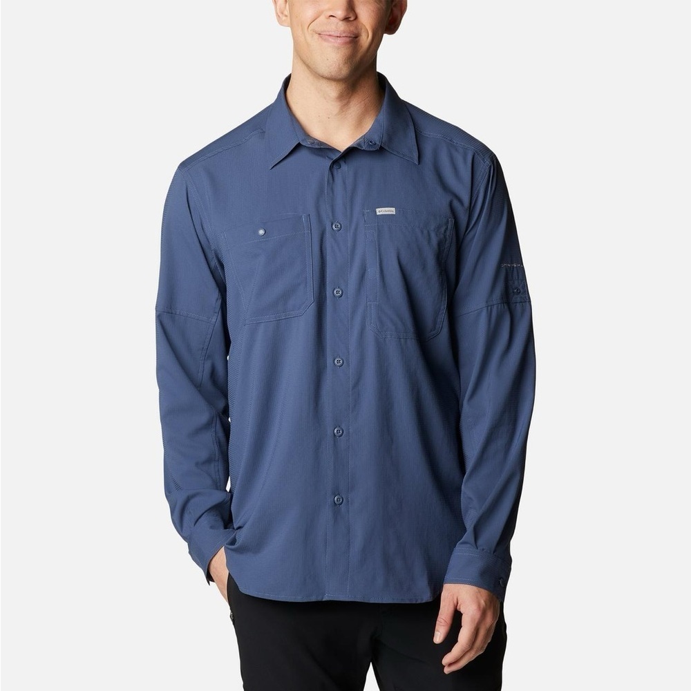 Columbia Men's Silver Ridge vented navy blue Utility Lite Long Sleeve Shirt